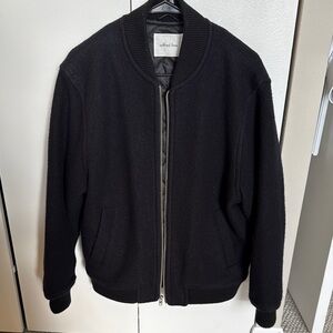 Aritzia Black Wool Bomber Jacket